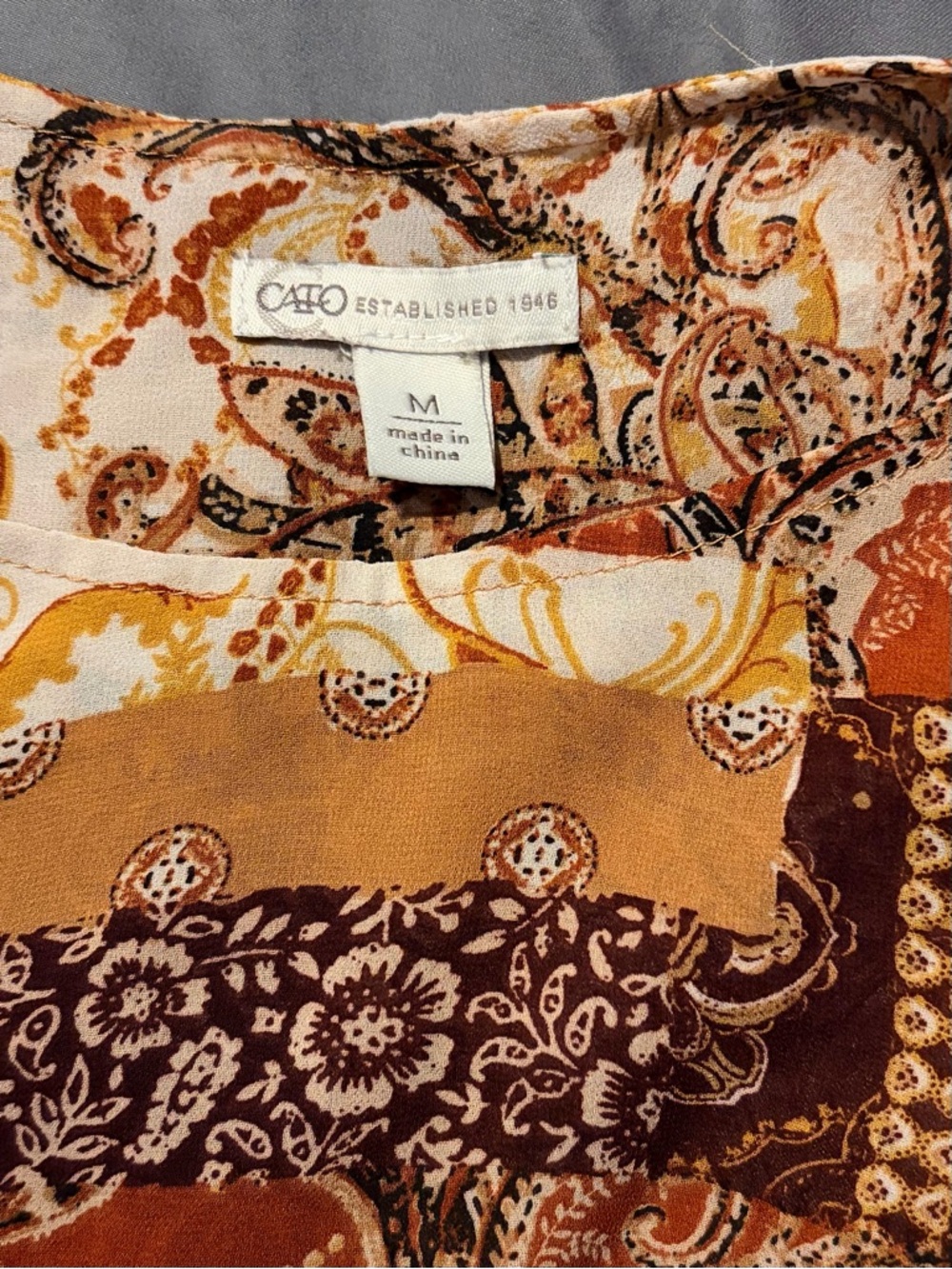 3/$17 Cato Patchwork High-Low blouse - Picture 2 of 4